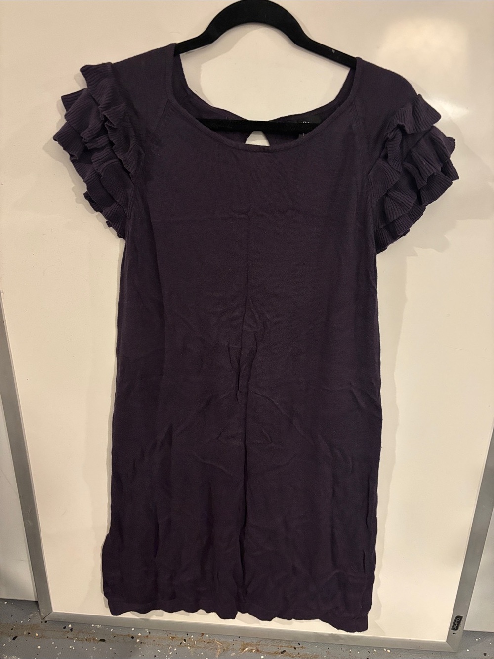 Mossimo Girls Purple Ruffle Sleeve Knit Dress